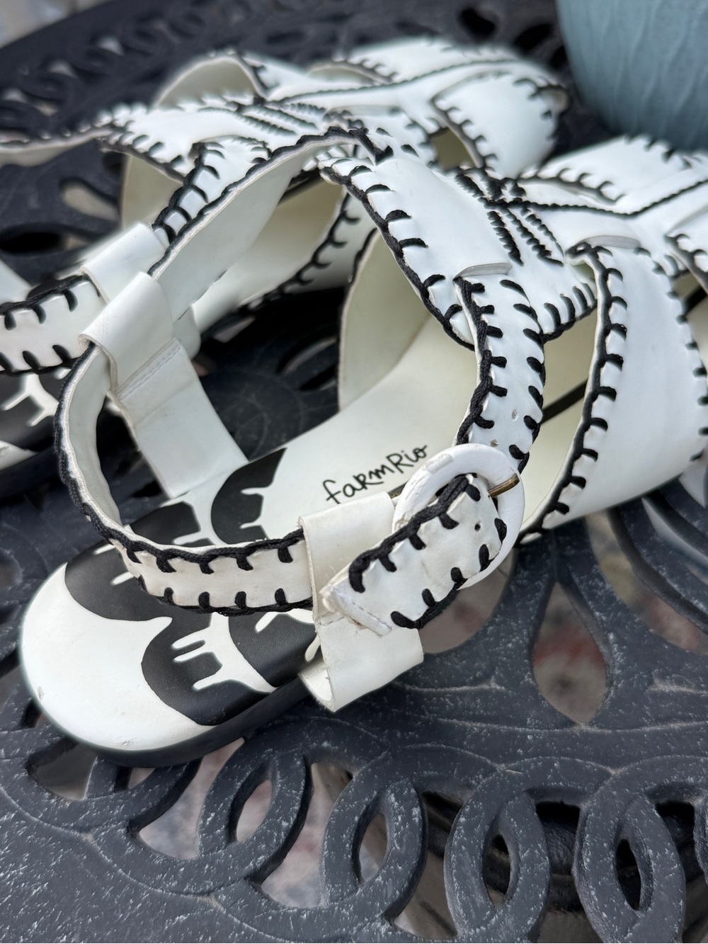 FARM RIO Whipstitch Palm Tree Sandals size 9 - Picture 4 of 9